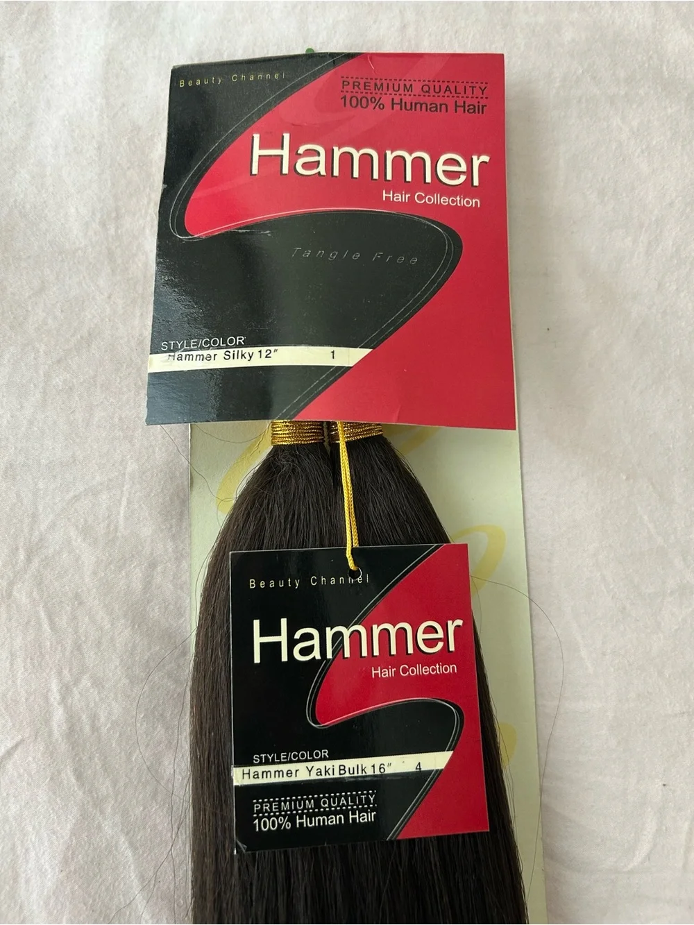 Hammer Hair Collection 12” Bulk Hair 100% Human Hair Color 1 Brown